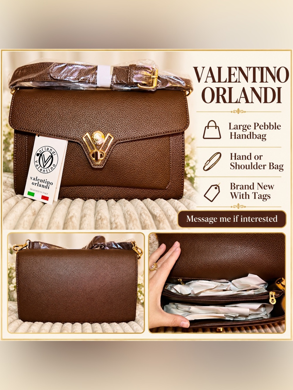 Valentino Orlandi Large Pebble Handbag